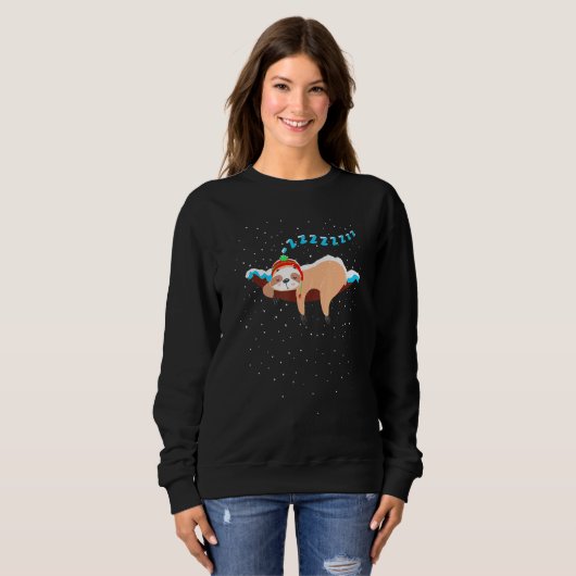 Sweatshirt Zzzz Sleeping Sloth Frozen En Hiver Pour Sloth (Devant entier)
