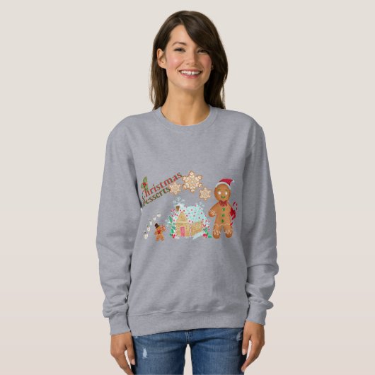 Sweatshirts de pain d'épices de Noël (Devant entier)