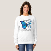 Sweatshirts de papillons bleus, Citation Inspirati (Devant entier)
