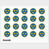 Sweden country flag roundel round symbol army nati ronde sticker (Vel)
