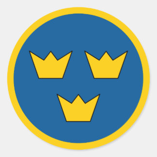 Sweden country flag roundel round symbol army nati ronde sticker