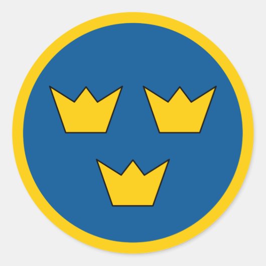 Sweden country flag roundel round symbol army nati ronde sticker (Voorkant)