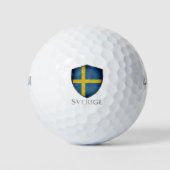 Sweden Sverige Shield Golfballen (Voorkant)