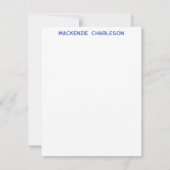 Swedish Dala Horse Blue and White Personalized Notitiekaartje (Achterkant)