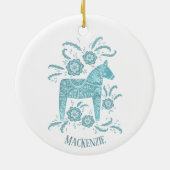 Swedish Dala Horse Persoonlijk Keramisch Ornament (Achterkant)