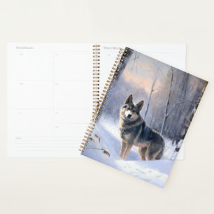 Swedish Vallhund Qu'il neige Noël