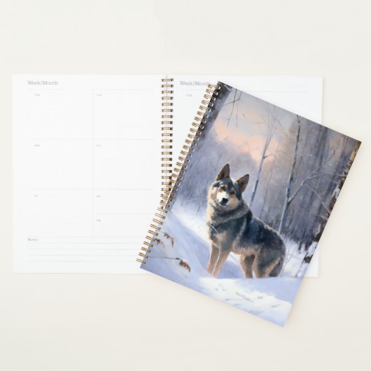 Swedish Vallhund Qu'il neige Noël (Devant avec enveloppe)