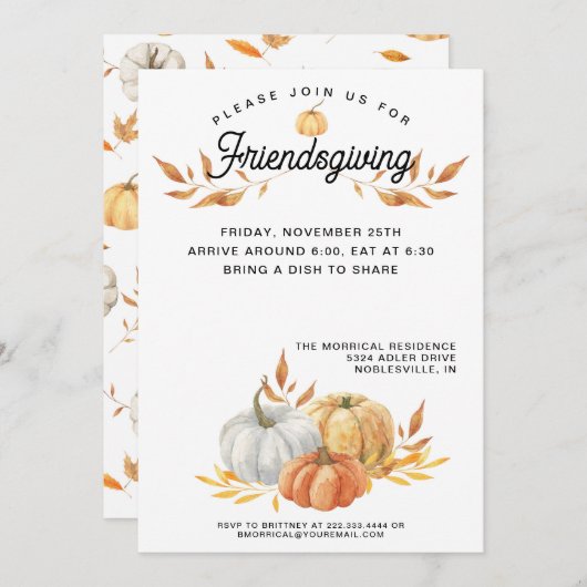 Sweendsgiving Invitation (Devant / Derrière)