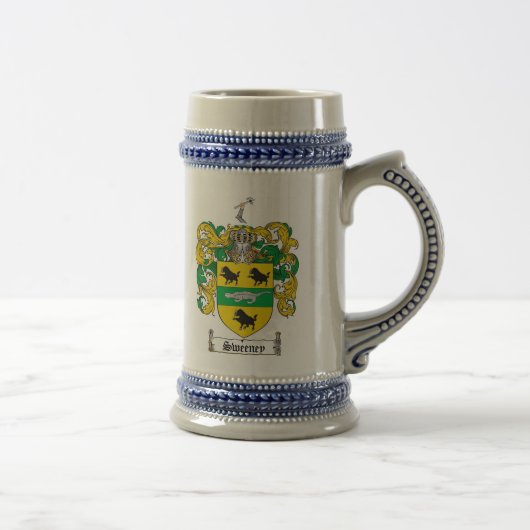 Sweeney Coat of Arms Stein Bierpul (Rechts)