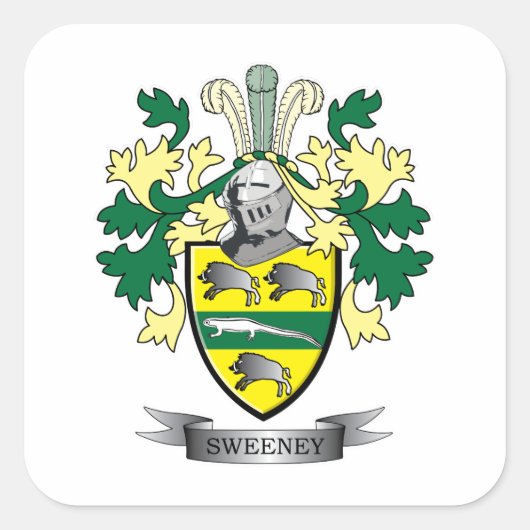Sweeney Coat of Arms Vierkante Sticker (Voorkant)