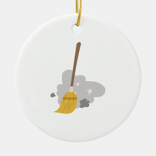 Sweep Broom Keramisch Ornament (Voorkant)