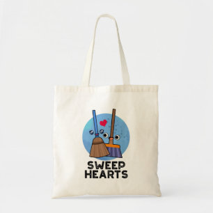 Sweep Hearts Funny Sweet Hearts Broom Pun Tote Bag