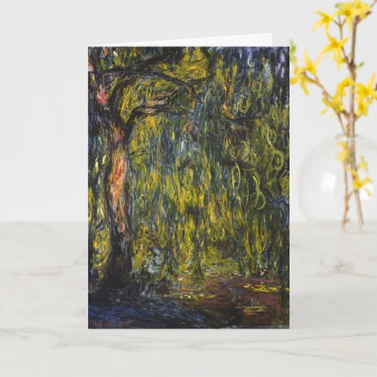 Sweeping Willow by Claude Monet, Classic Artwork Kaart (Gele Bloem)
