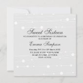 Sweet16 Bleu & Blanc perle Anniversaire Invitation (Dos)