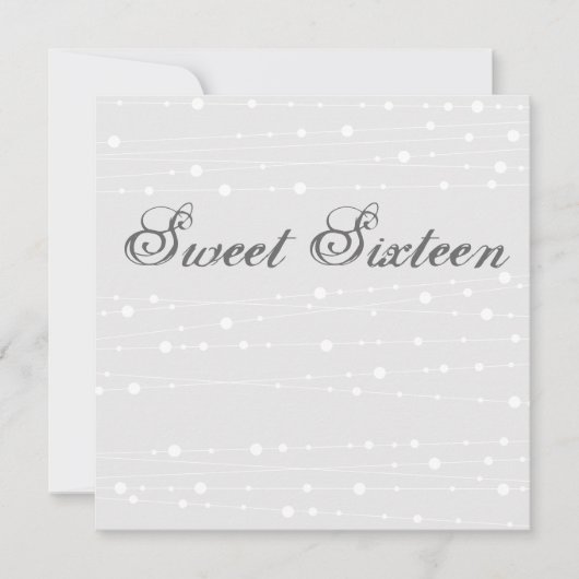 Sweet16 Bleu & Blanc perle Anniversaire Invitation (Devant)