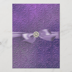 Sweet16 Bow & Damask Invitation d'anniversaire