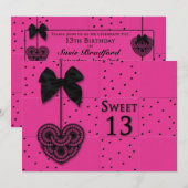 Sweet 13 Invitations de fête d'anniversaire (Devant / Derrière)