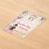 Sweet 15 Fancy et Floral Acrylique Invitation (Poser)
