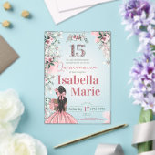 Sweet 15 Fancy et Floral Acrylique Invitation (Insitu (Mariage))