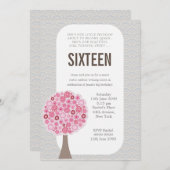 Sweet 16 16e Seize Anniversaire Invitation de fête (Devant / Derrière)