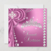 Sweet 16 16e verjaardag Silver White Pearl Kaart (Voorkant)