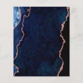 Sweet 16 agate marineblauw roos gouden uitnodiging (Achterkant)