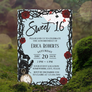 Sweet 16  Alice in Wonderland Girl Birthday Kaart