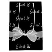 Sweet 16 Anniversaire Bow Sur Sac Cadeau Moyen Noi (Dos)