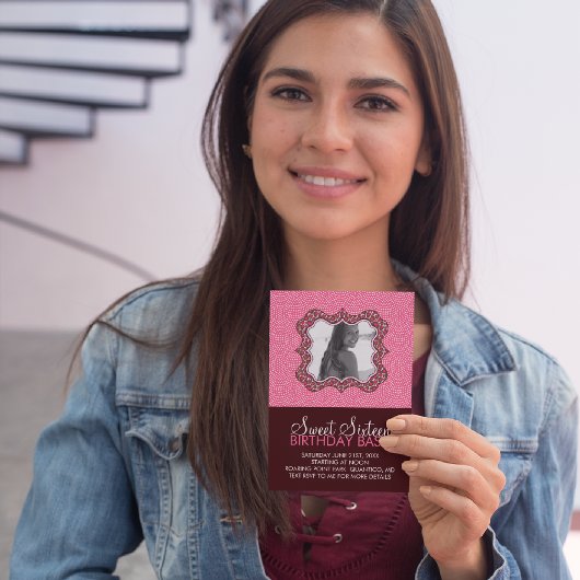 Sweet 16 Anniversaire Carte photo de Bash Invitati