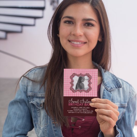 Sweet 16 Anniversaire Carte photo de Bash Invitati