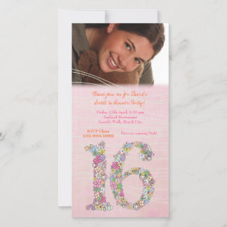Sweet 16 Anniversaire Dîner Carte photo