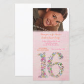 Sweet 16 Anniversaire Dîner Carte photo (Devant / Derrière)