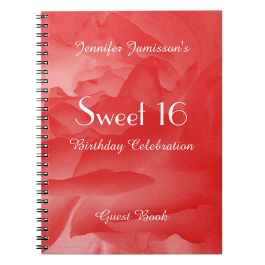 Sweet 16 Anniversaire du livre d'invité de la fête (Devant)
