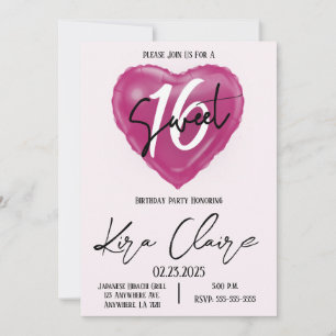 Sweet 16 Anniversaire Fête Invitation