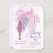 Sweet 16 Anniversaire Fête Invitation (Devant)