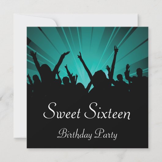 Sweet 16 Anniversaire Fête Invitation (Devant)