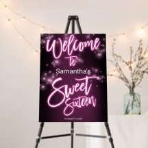 Sweet 16 Anniversaire Hot rose Neon Fête Foncé