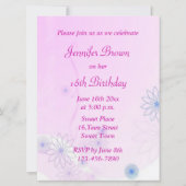 Sweet 16 Anniversaire Invitation (Dos)