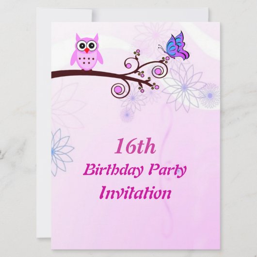 Sweet 16 Anniversaire Invitation (Devant)