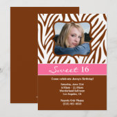 Sweet 16 Anniversaire Invitation (Devant / Derrière)