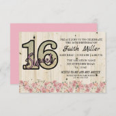 Sweet 16 Anniversaire Invitation (Devant / Derrière)
