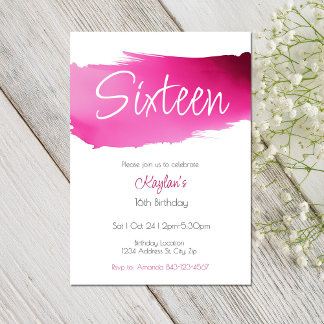 Sweet 16 Anniversaire Invitation