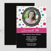 Sweet 16 Anniversaire Invitation (Devant / Derrière)