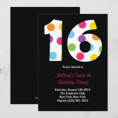 Sweet 16 Anniversaire Invitation (Devant / Derrière)