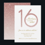 Sweet 16 Anniversaire Invitation à la Parties scin<br><div class="desc">Ce design simple et sucré de 16 invitations présente une jolie parties scintillant en or rose 16. Cliquez sur le bouton customiser pour plus de flexibilité dans la modification du texte! Des variantes de ce design, des couleurs supplémentaires, ainsi que des produits de coordination sont disponibles dans notre boutique, zazzle.com/doodlelulu*....</div>
