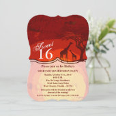 Sweet 16 Anniversaire Invitation Africain Safari G (Debout devant)