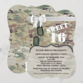 Sweet 16 Anniversaire Invitation Armée OCP Camo Un (Devant / Derrière)