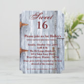 Sweet 16 Anniversaire Invitation Blanc Laver Bois (Debout devant)