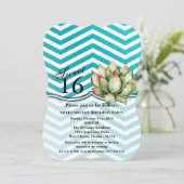 Sweet 16 Anniversaire Invitation Boho Cactus Cactu (Debout devant)