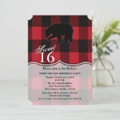 Sweet 16 Anniversaire Invitation Buffalo Rouge Our (Debout devant)